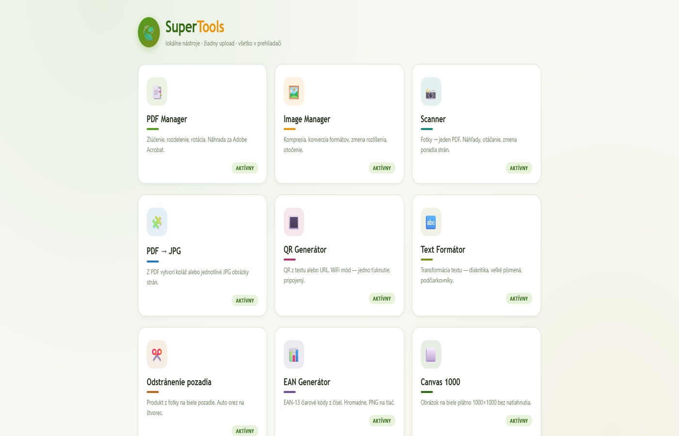 Náhľad projektu SuperTools